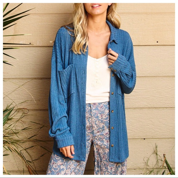 Most Fabulous Favorite Ribbed Cozy Comfy Shirt Jacket - Picture 6 of 6